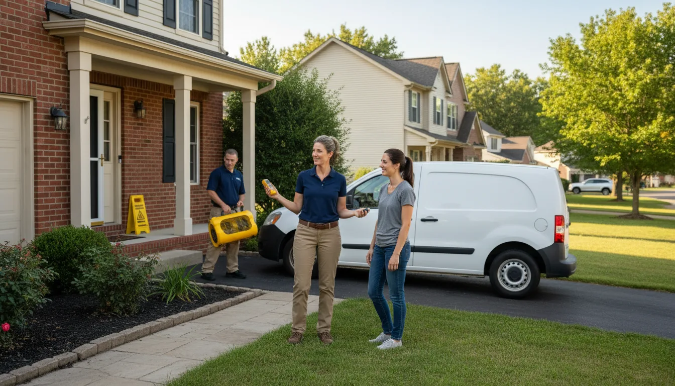 Residential water damage restoration in Flanagan, IL